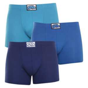 Styx 3PACK pánské boxerky Styx long klasická guma modré (F9676869) M