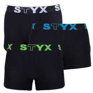 Styx 3PACK pánské boxerky Styx sportovní guma vícebarevné (G9606162) XXL