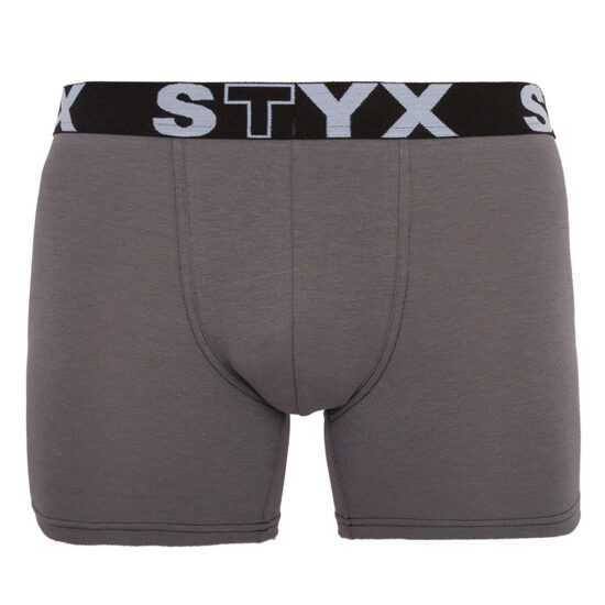 Styx Pánské boxerky Styx long sportovní guma tmavě šedé (U1063) XXL