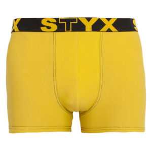 Styx Pánské boxerky Styx sportovní guma zelenožluté (G1065) S