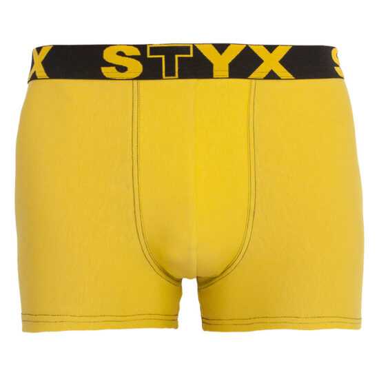 Styx Pánské boxerky Styx sportovní guma zelenožluté (G1065) S