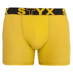 Styx Pánské boxerky Styx long sportovní guma zelenožluté (U1065) XXL