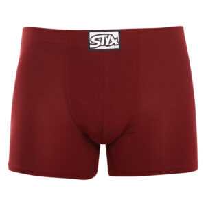 Styx Pánské boxerky Styx long klasická guma vínové (F1060) M