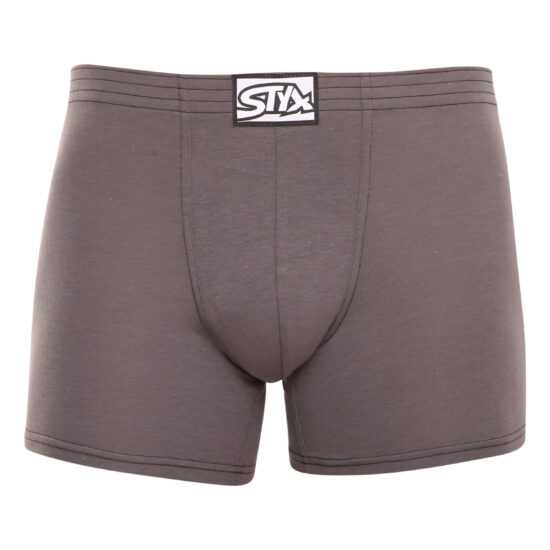 Styx Pánské boxerky Styx long klasická guma tmavě šedé (F1063) M