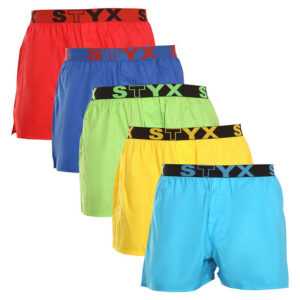 Styx 5PACK pánské trenky Styx sportovní guma vícebarevné (B96769646869) S