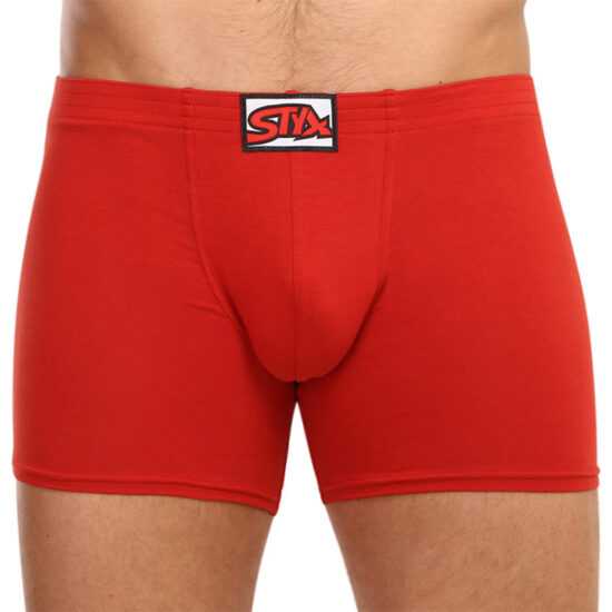 Styx Pánské boxerky Styx long klasická guma červené (F1064) M