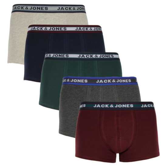 Jack and Jones 5PACK pánské boxerky Jack and Jones vícebarevné (12165348) M