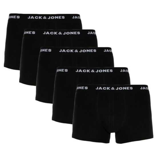 Jack and Jones 5PACK pánské boxerky Jack and Jones černé (12142342) M