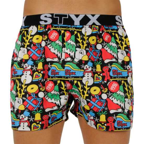 Styx Pánské trenky Styx art sportovní guma Vánoce (B1258) XL