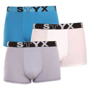 Styx 3PACK pánské boxerky Styx sportovní guma vícebarevné (G969106167) M