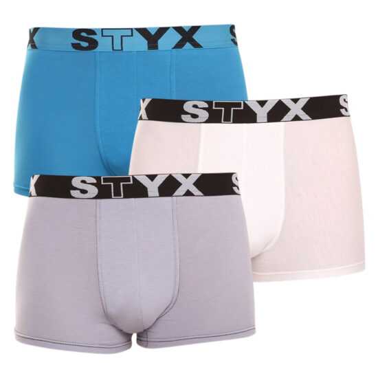 Styx 3PACK pánské boxerky Styx sportovní guma vícebarevné (G969106167) M