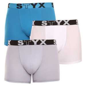 Styx 3PACK pánské boxerky Styx long sportovní guma vícebarevné (U9696167) XXL