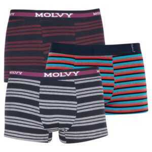 Molvy 3PACK pánské boxerky Molvy vícebarevné (MP-10303132-BEU) M