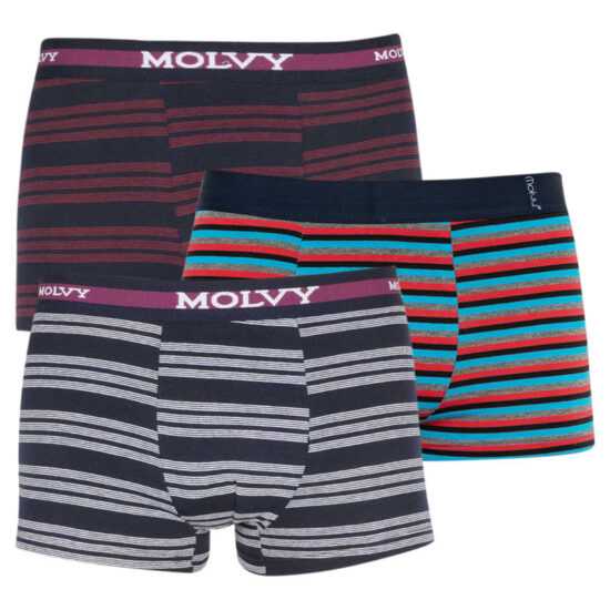 Molvy 3PACK pánské boxerky Molvy vícebarevné (MP-10303132-BEU) M