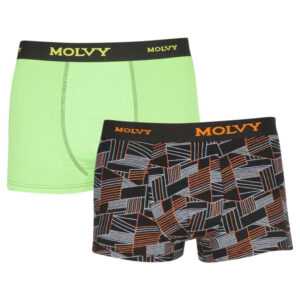 Molvy 2PACK Pánské boxerky Molvy vícebarevné (2MP-2637-BEU) M