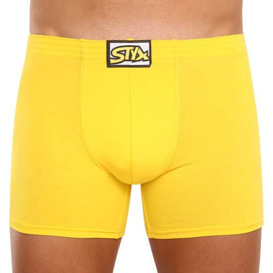 Styx Pánské boxerky Styx long klasická guma žluté (F1068) M