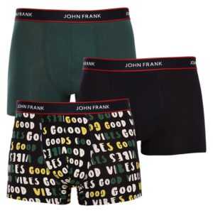 John Frank 3PACK pánské boxerky John Frank vícebarevné (JF3BFG04) M