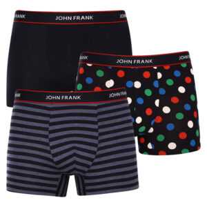 John Frank 3PACK pánské boxerky John Frank vícebarevné (JF3BNSB03) M