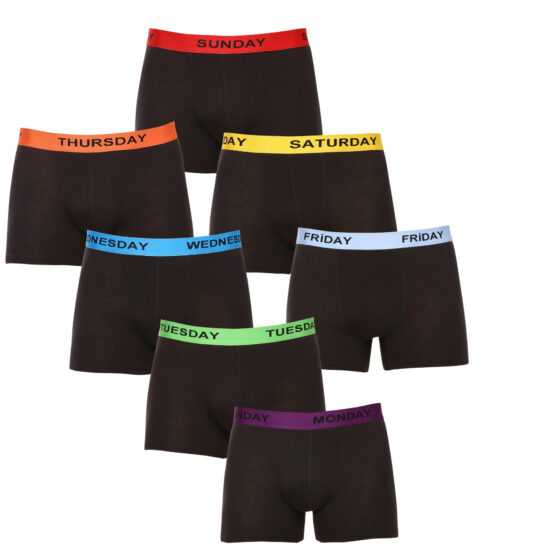 Nedeto 7PACK pánské boxerky Nedeto černé (7NDTB001-week) XXL