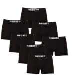 Nedeto 7PACK pánské boxerky Nedeto černé (7NDTB001-brand) XXL