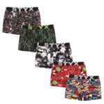 Styx 5PACK pánské boxerky Styx art sportovní guma vícebarevné (G85052535759) XL