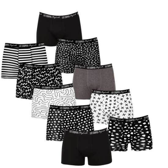 Lee Cooper 10PACK pánské boxerky Lee Cooper vícebarevné (LCUBOX10P08-1951590) 3XL