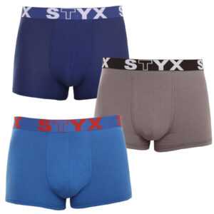 Styx 3PACK pánské boxerky Styx sportovní guma vícebarevné (G9676863) M