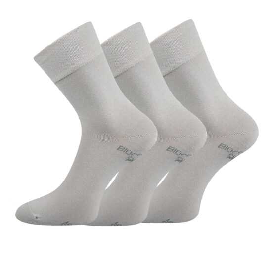 Lonka 3PACK ponožky Lonka světle šedé (Bioban) S