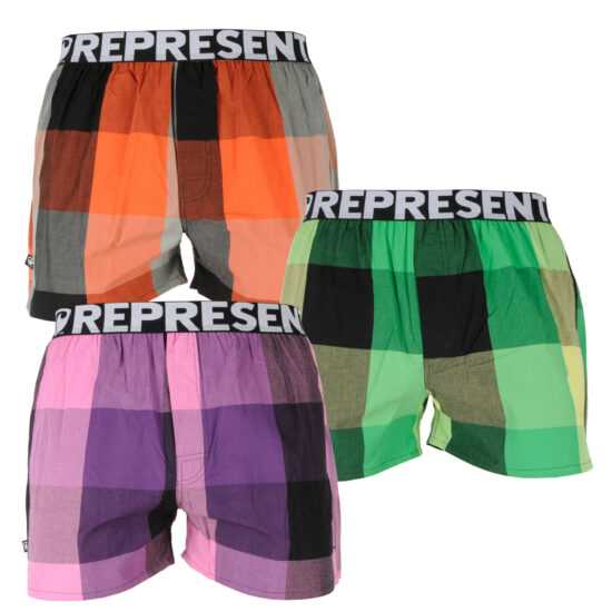 Represent 3PACK pánské trenky Represent Mikebox (R1M-BOX-02515357) S