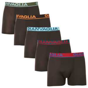 Gianvaglia 5PACK pánské boxerky Gianvaglia černé (GVG-5010) XXL