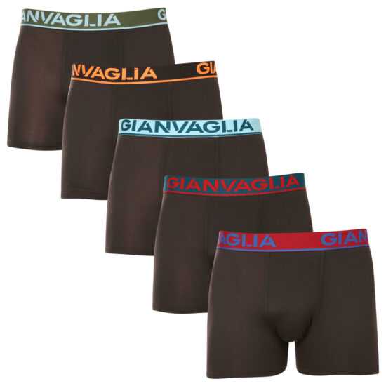Gianvaglia 5PACK pánské boxerky Gianvaglia černé (GVG-5010) XXL