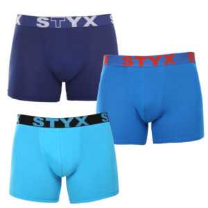 Styx 3PACK pánské boxerky Styx long sportovní guma vícebarevné (3U96897) XL