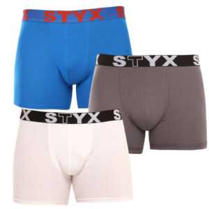 Styx 3PACK pánské boxerky Styx long sportovní guma vícebarevné (3U10137) XL