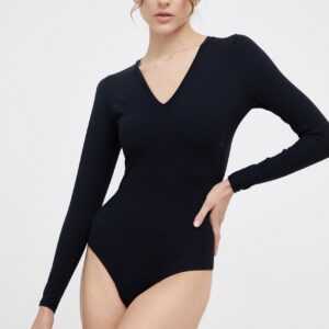 Spanx Funkční prádlo Spanx SLEEVE V-NECK BODYSUIT černá barva