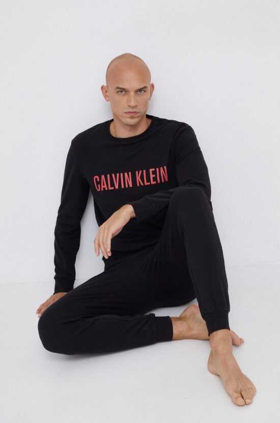 Calvin Klein Underwear Pyžamové tričko s dlouhým rukávem Calvin Klein Underwear černá barva