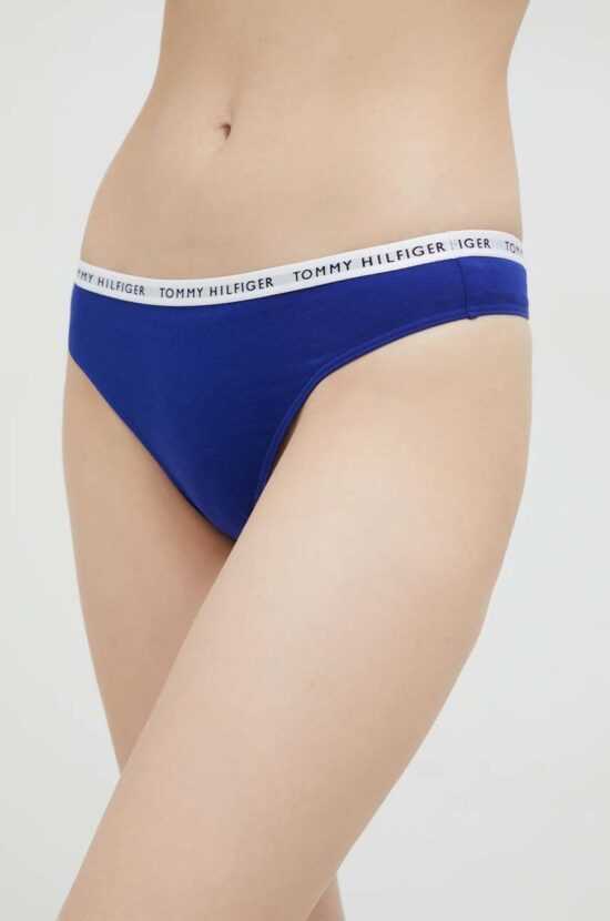 Tommy Hilfiger Tanga Tommy Hilfiger 3-pack fialová barva