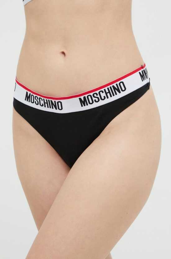 Moschino Underwear Tanga Moschino Underwear 2-pack černá barva