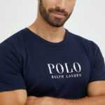 Polo Ralph Lauren Bavlněné pyžamové tričko Polo Ralph Lauren tmavomodrá barva