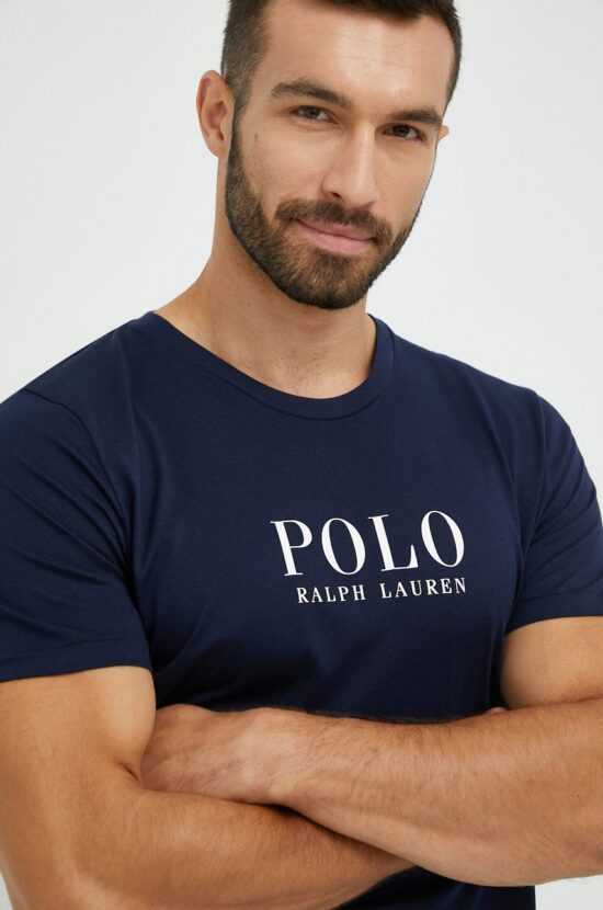 Polo Ralph Lauren Bavlněné pyžamové tričko Polo Ralph Lauren tmavomodrá barva