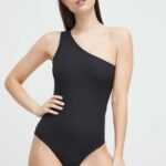 Spanx Zeštíhlující body Spanx Suit Yourself Ribbed One Shoulder černá barva