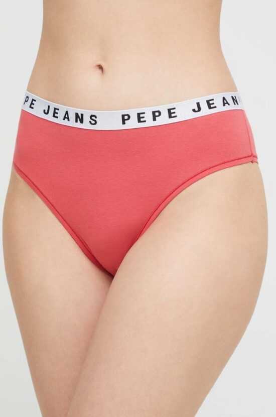 Pepe Jeans Kalhotky brazilky Pepe Jeans Solid Brazilian červená barva