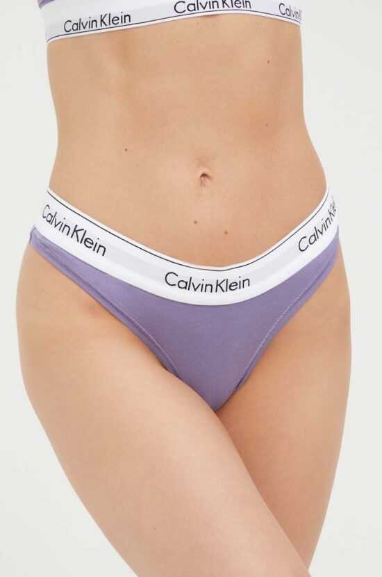 Calvin Klein Underwear Tanga Calvin Klein Underwear fialová barva