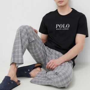 Polo Ralph Lauren Bavlněné pyžamové tričko Polo Ralph Lauren černá barva